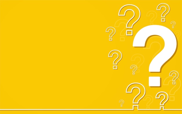 Question mark faq sign help symbol on yellow background concept assistance information request