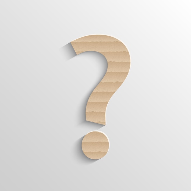The question mark from cardboard