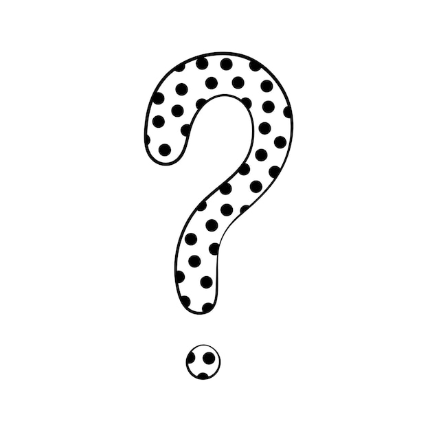 Question mark hand drawn in doodle style vector illustration Quiz and Exam concept