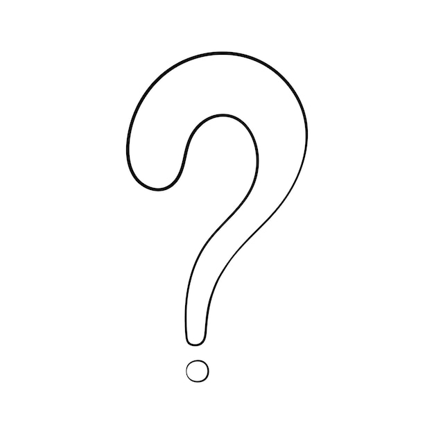 Question mark hand drawn in doodle style vector illustration Quiz and Exam concept