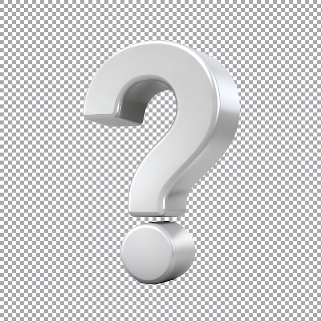 Question mark icon 3d on transparent background