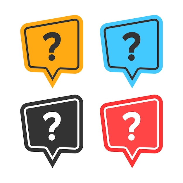 Question mark icon in flat style Faq vector illustration on isolated background Ask help sign business concept