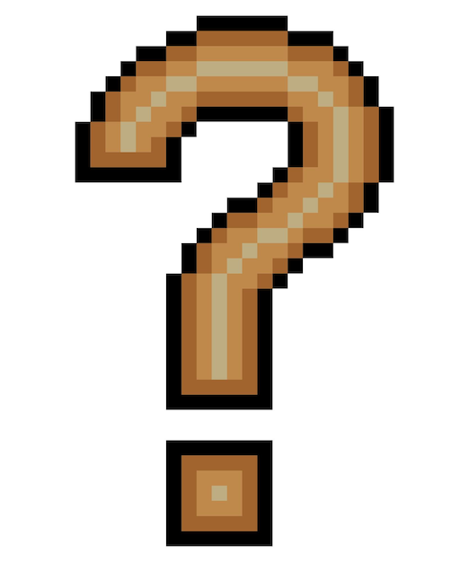 Question mark icon pixel art design.