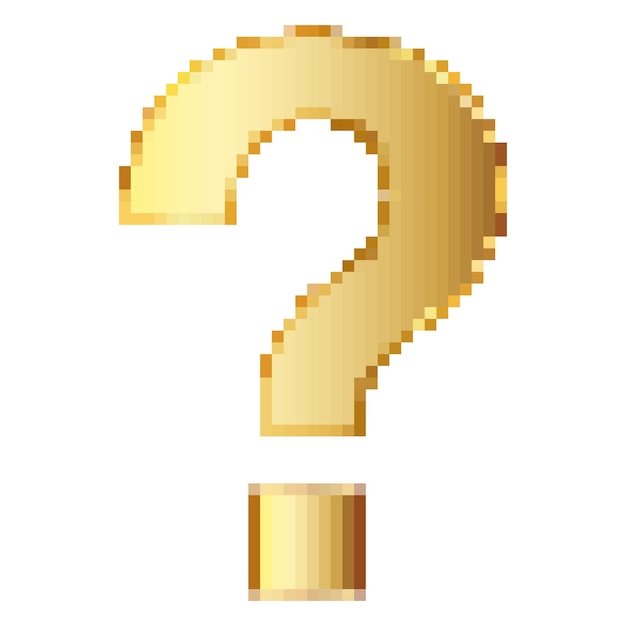 Question mark mark in pixel art style Vector illustration