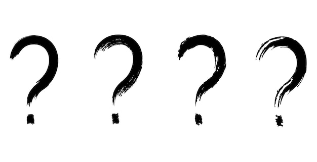 Question mark sign brush stroke style.