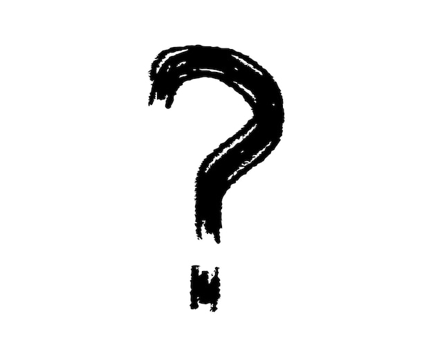 Question mark sign brush stroke trash style typography