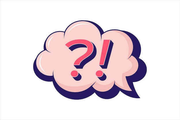 question mark social media flat sticker design