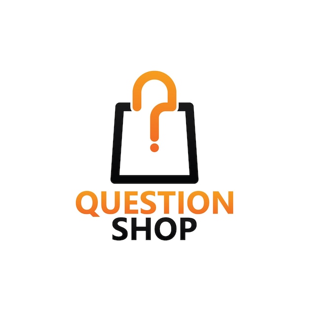 Vector question shop logo template design