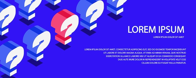 Vector question vector banner isometric style