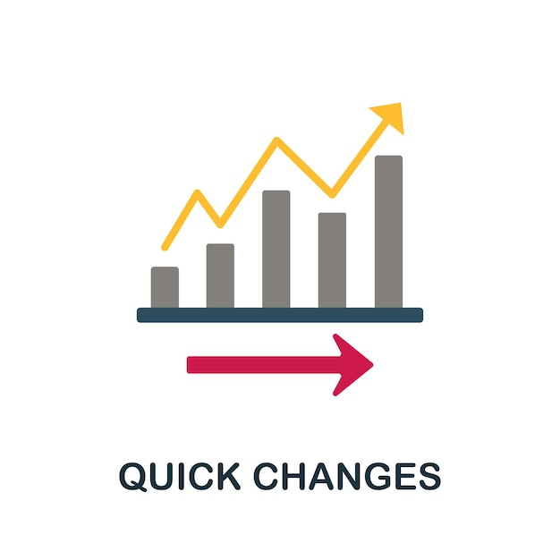 Плоская иконка Quick Changes Цветной знак из коллекции продуктивности Иллюстрация значка Creative Quick Changes для инфографики веб-дизайна и многого другого