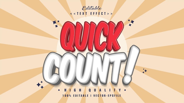 Vector quick count text effect