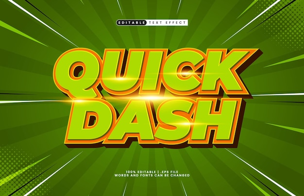 quick dash bewerkbare tekst-effect met een race en drive tekst stijl