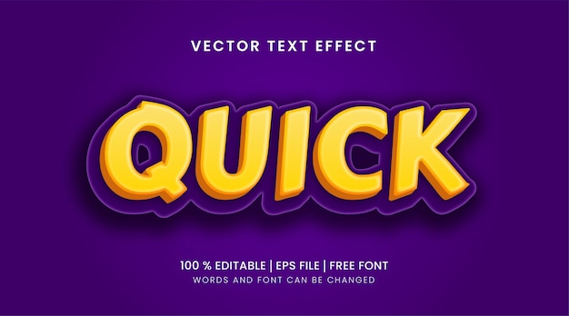 Quick editable text effect with purple background