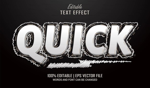 Quick editable text effect