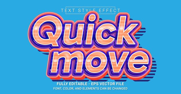 Vector quick move text style effect bewerkbare grafische tekstsjabloon