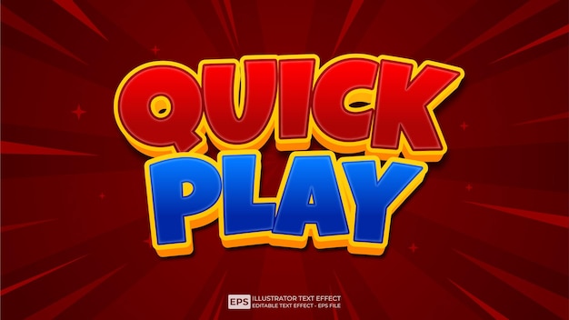 Quick Play editable text effect font