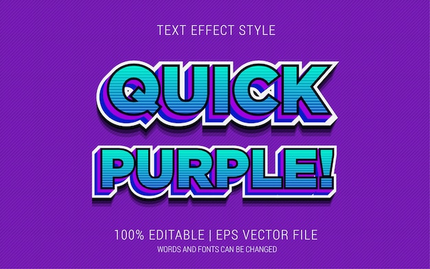 Quick purple! text effects style