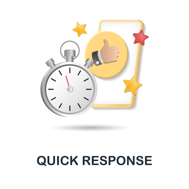 Vector quick response icon 3d illustration from feedback collection creative quick response 3d icon for web design templates infographics and more