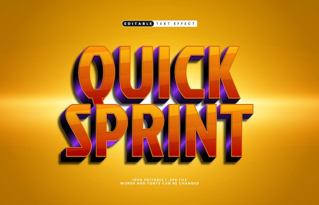 quick sprint bewerkbare tekst-effect met een race en snelheid tekst-effekt