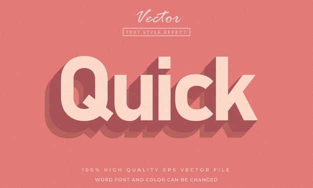 Vector quick text effect eenvoudige 3d zachte schaduw