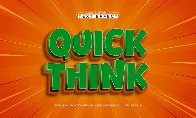 quick think editable text effect with a kids and happy text style
