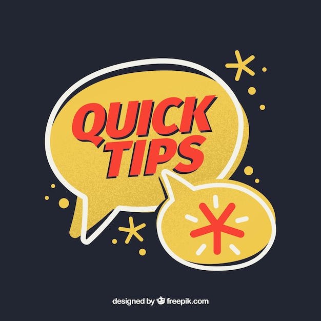 Vector quick tip composition with flat design