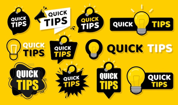 Quick tips badge vector illustration