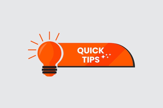 Quick tips design with bulb vector