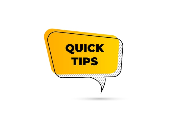 Quick tips! helpful tips vector element