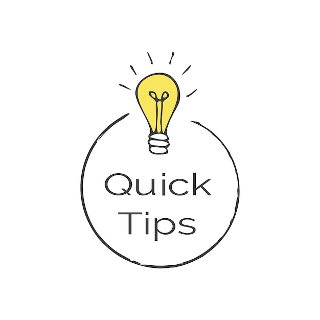 Quick tips information button