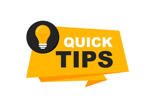 Quick tips-logo met gloeilamp quick tips-badge