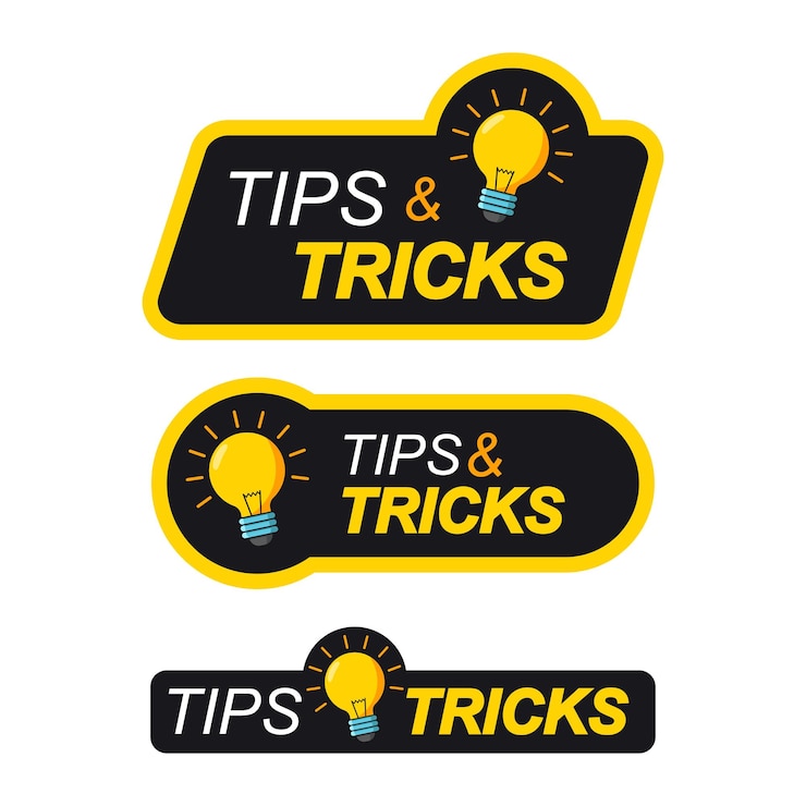Vector quick tips logo met gloeilamp top tips nuttige trucs tooltip advies en idee voor zaken en reclame