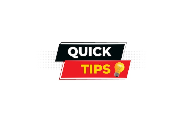 Quick tips logo with the title'quick tips '