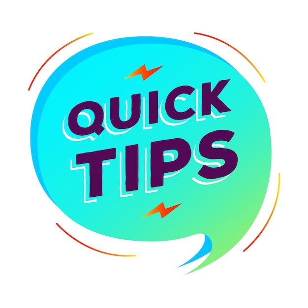 Quick tips speech bubble vector modern gradient style