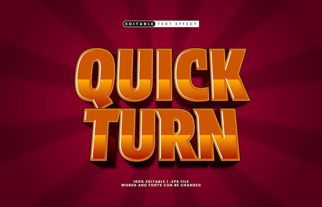 quick turn editable text effect with a happy and kids text style