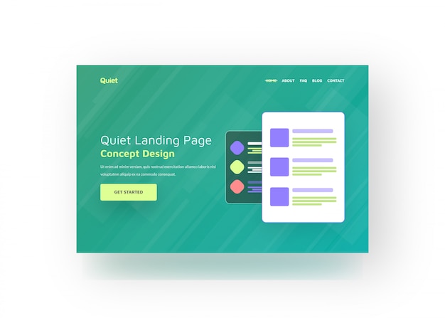 Vector quiet - landing page concept