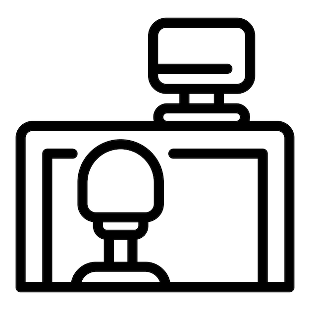 quiet spaces desktop computer icon outline quiet spaces desktop computer vector icon for web design isolated on white background
