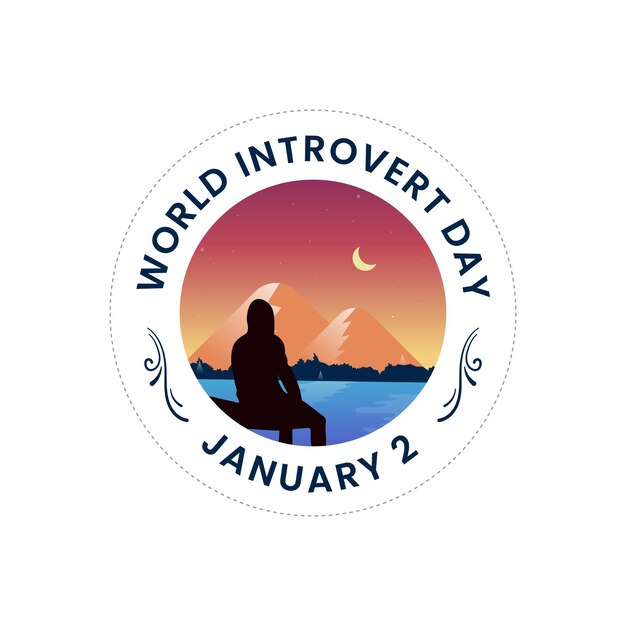 Vector quiet strength world introvert day illustration