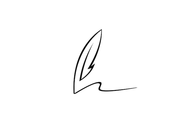 Quill pen signature logo design