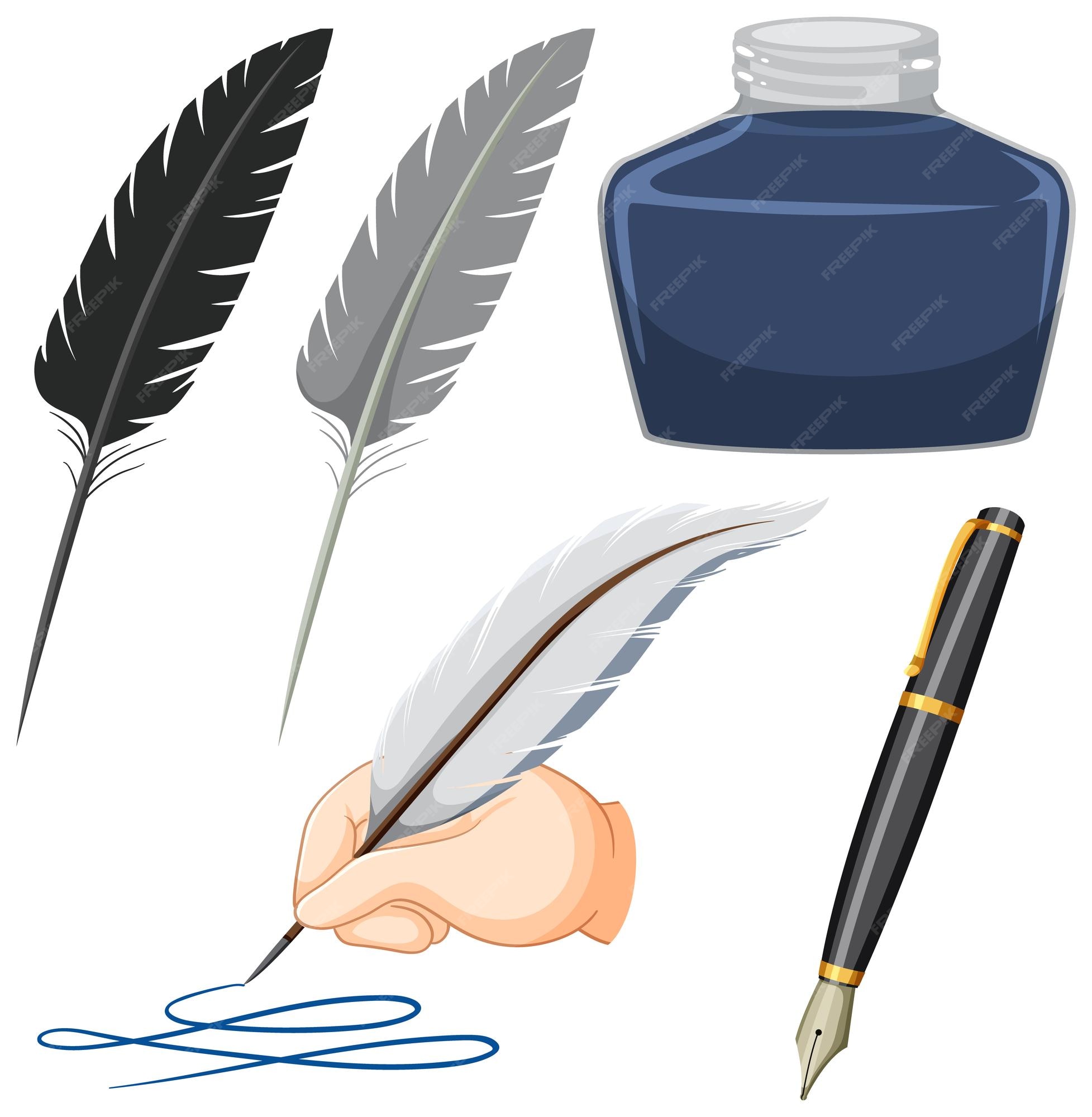 Premium Vector | Quill pens and Inks collection
