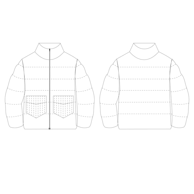 ベクトル クイルトジャケットの技術図