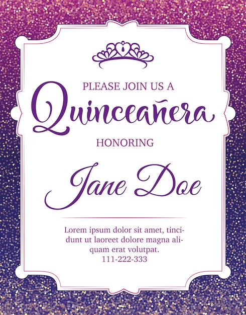 Vector quinceanera template