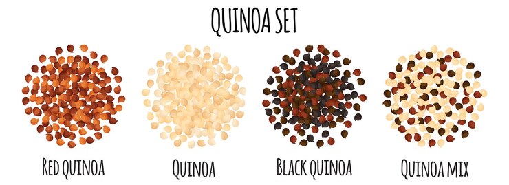 Quinoa set met Rood Wit Zwart en mix quinoa