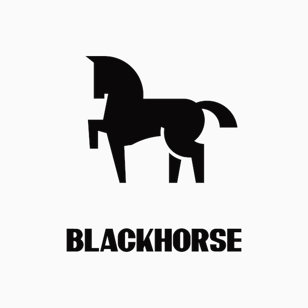 風変わりな黒い馬のロゴ
