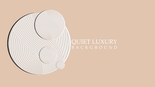 Quite Luxury background vector wave line circle background design simple a beige background