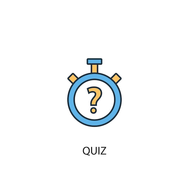 Quiz concept 2 colored line icon Simple yellow and blue element illustration quiz concept outline symbol design