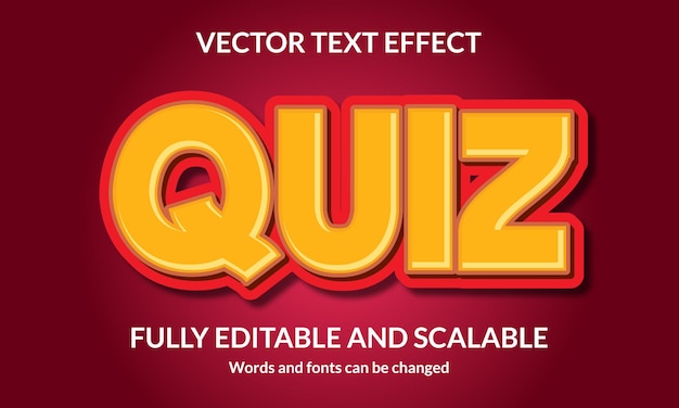 Quiz editable 3d text style effect