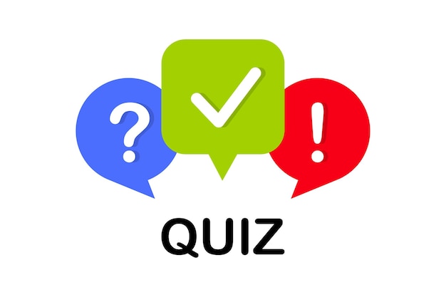 Quiz logo met tekstballon symbolen Vragenlijst pictogram peiling teken concept van sociale communicatie chatten interview discussie talk team dialoog Vector illustratie