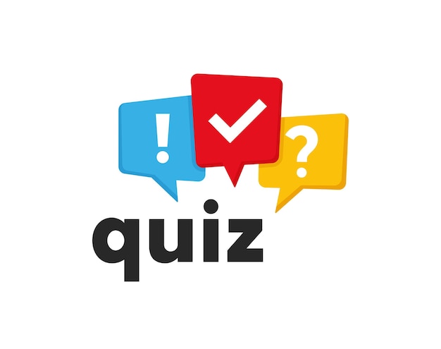 Quiz-logo met tekstballonpictogram