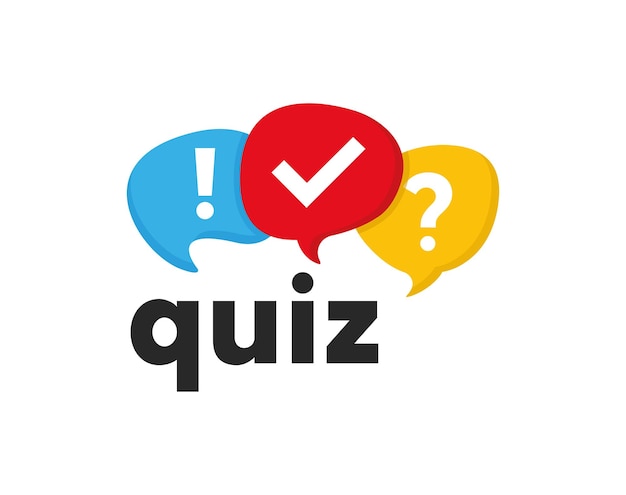 Quiz logo with speech bubble icon